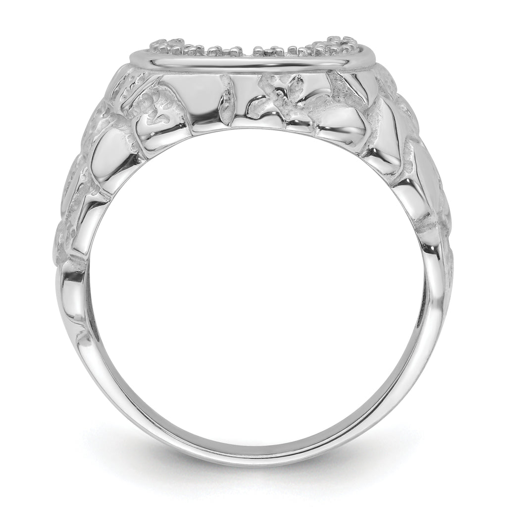 14k White Gold Men's Band Mounting (No Stone Included)