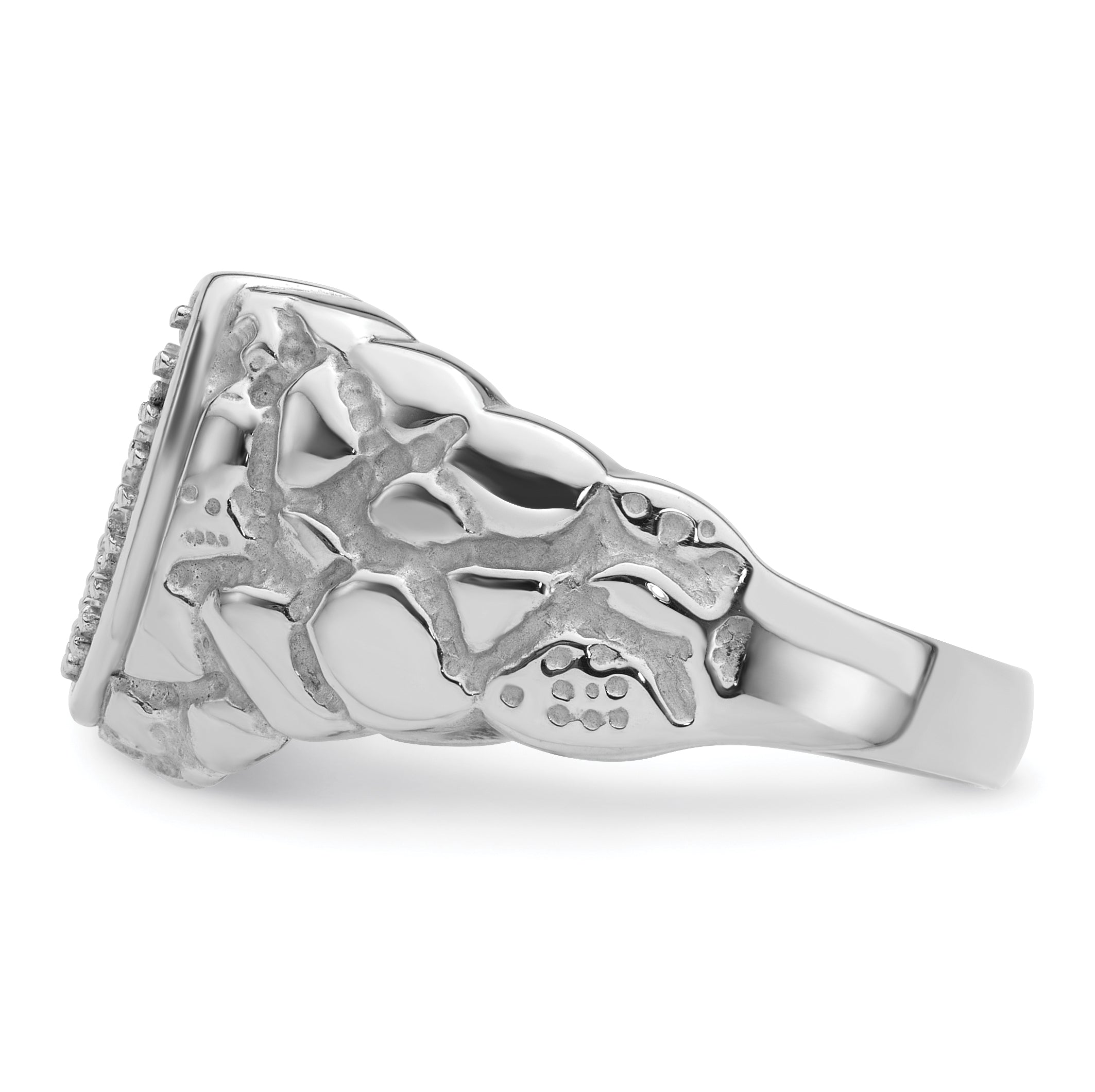 14k White Gold Men's Band Mounting (No Stone Included)