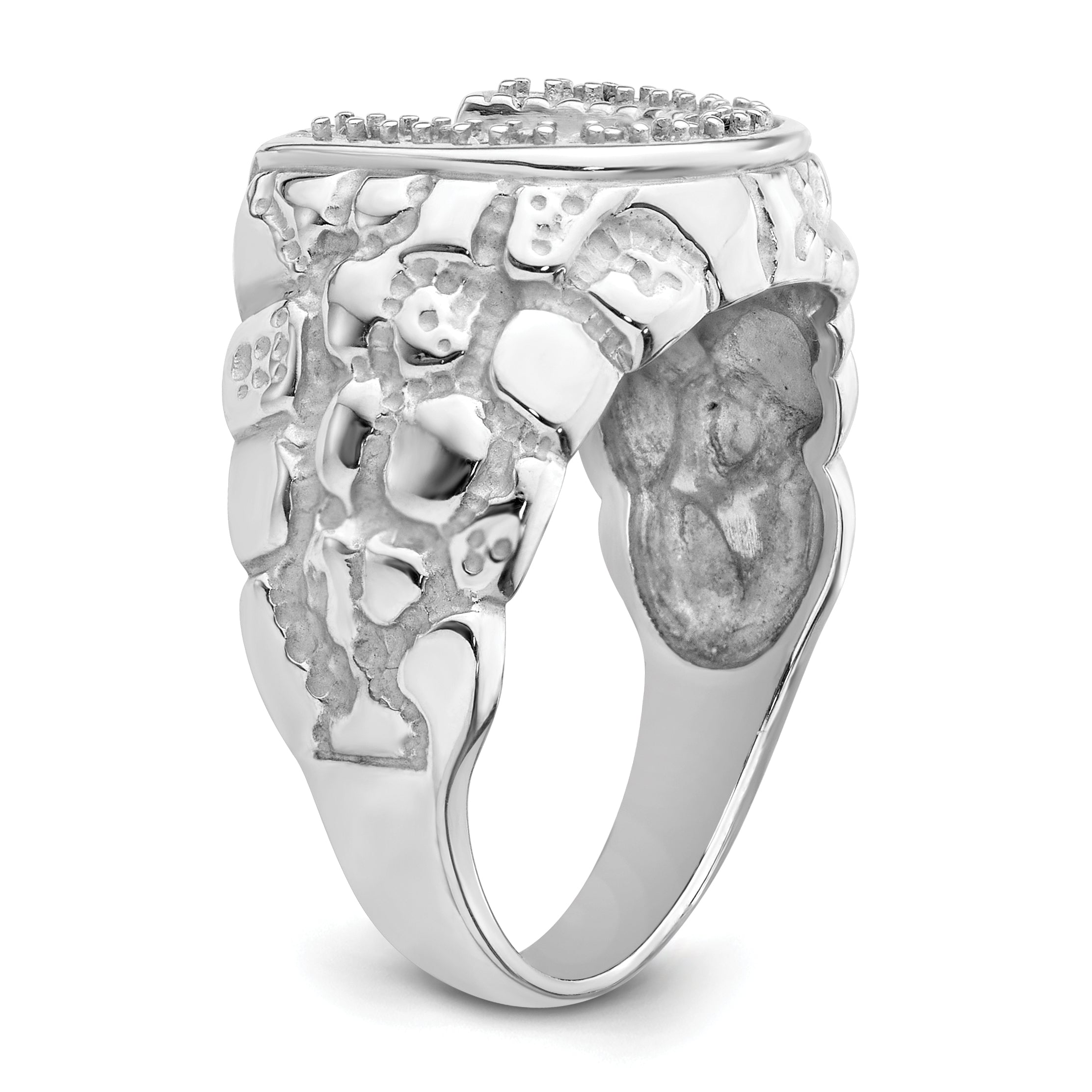 14k White Gold Men's Band Mounting (No Stone Included)