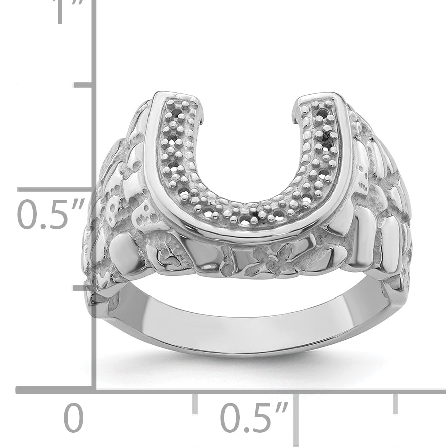 14k White Gold Men's Band Mounting (No Stone Included)