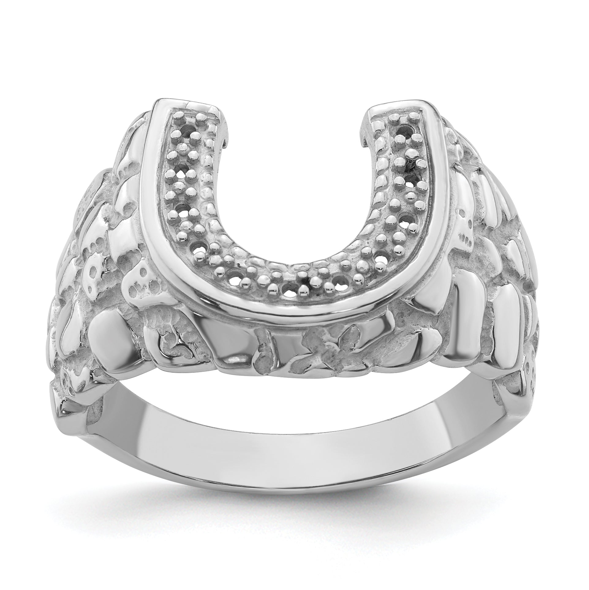 14k White Gold Men's Band Mounting (No Stone Included)