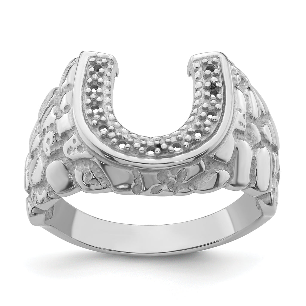14k White Gold Men's Band Mounting (No Stone Included)