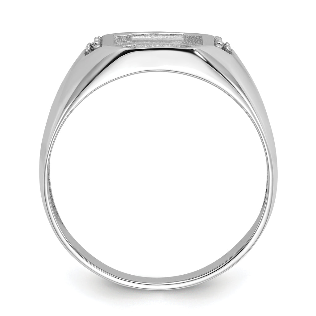 14k White Gold Men's Band Mounting (No Stone Included)