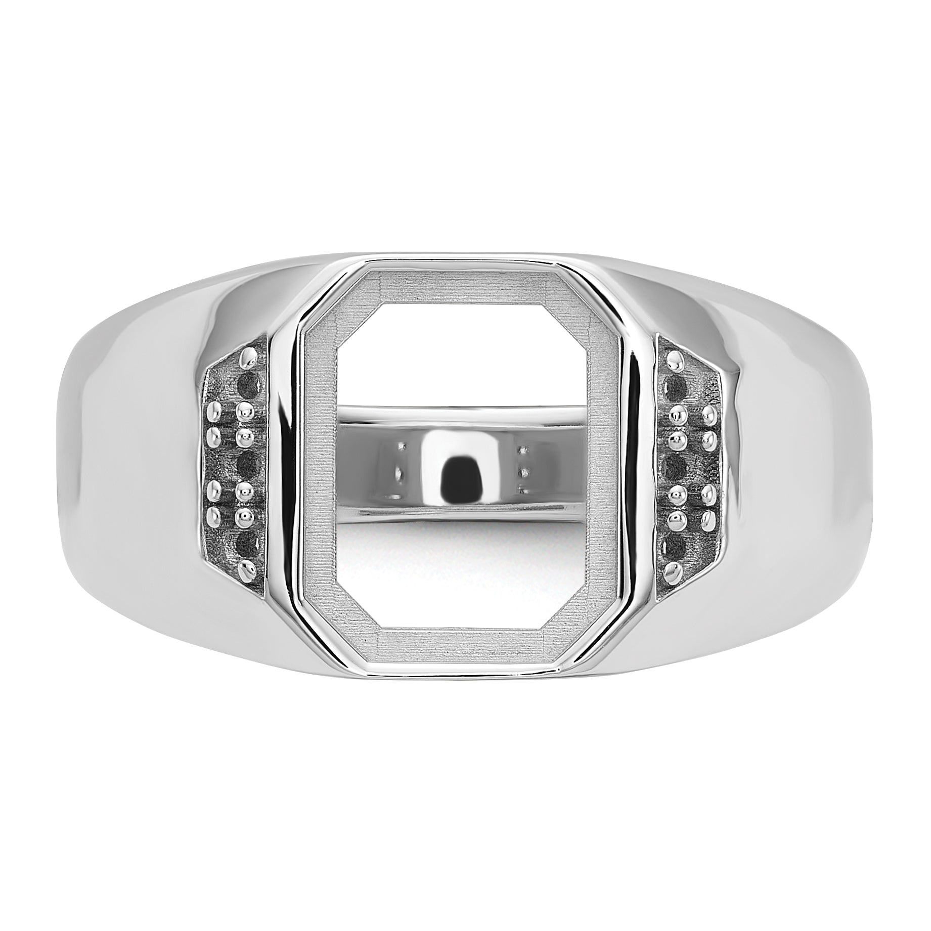 14k White Gold Men's Band Mounting (No Stone Included)