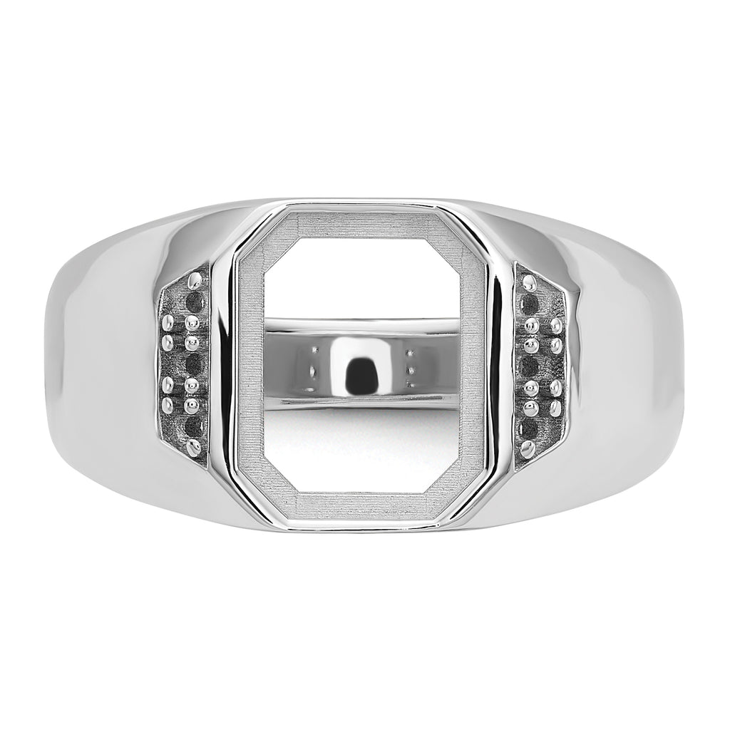 14k White Gold Men's Band Mounting (No Stone Included)