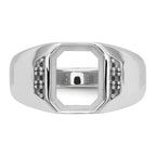 14k White Gold Men's Band Mounting (No Stone Included)
