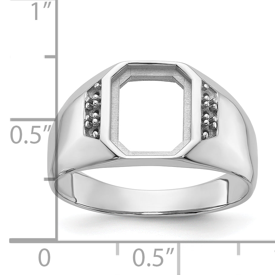 14k White Gold Men's Band Mounting (No Stone Included)