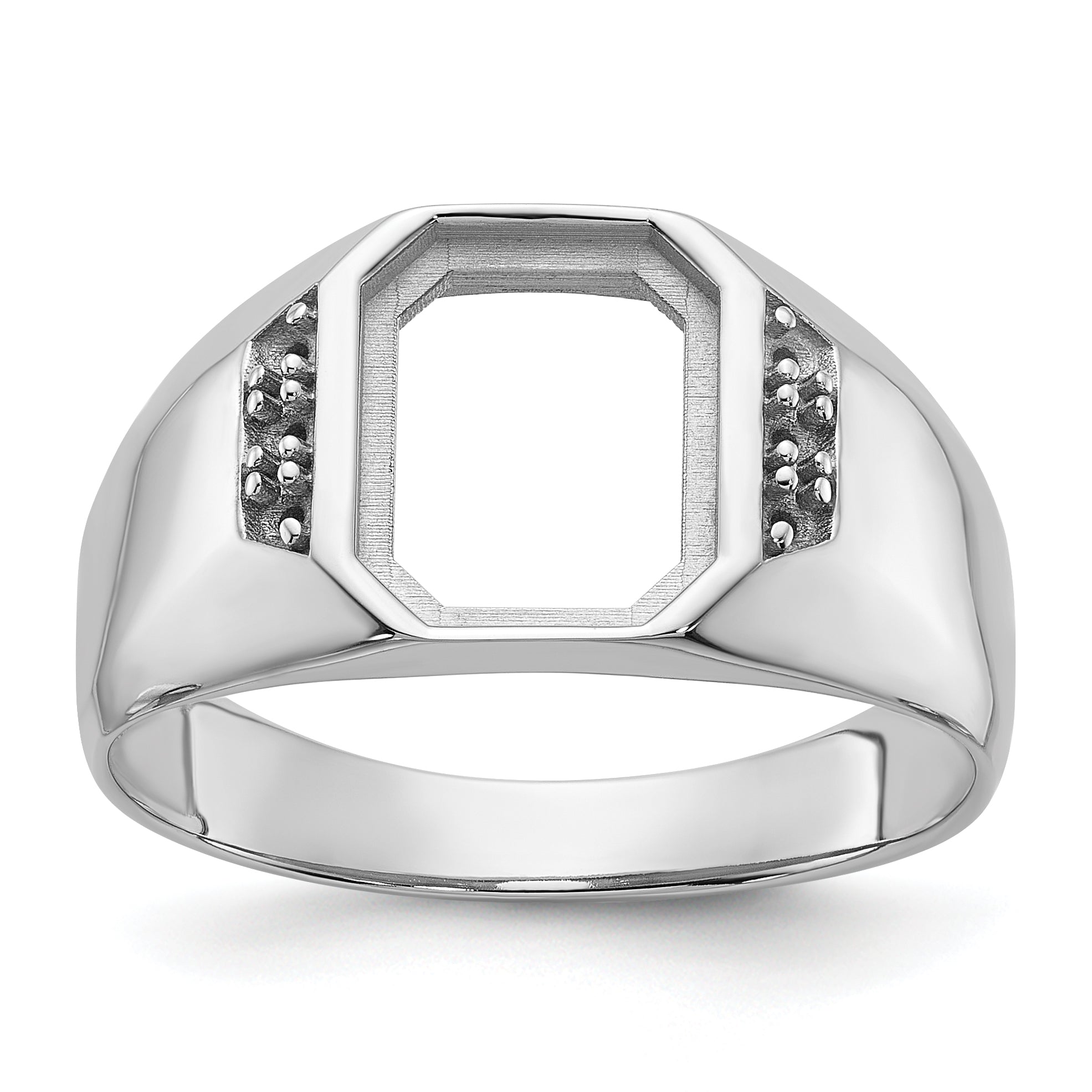 14k White Gold Men's Band Mounting (No Stone Included) Main image