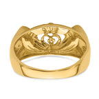 14k White Gold Men's Claddagh Band Mounting (No Stone Included)