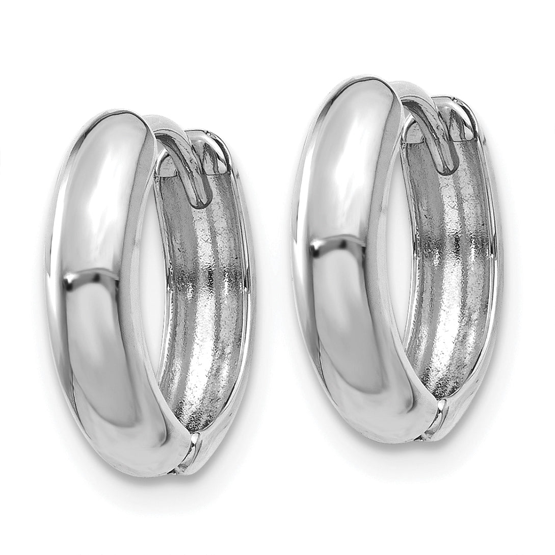 14k Rose Gold Polished Hinged Hoop Earrings Secondary image