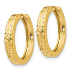14K Yellow Gold Diamond-Cut Hinged Hoop Earrings, 15mm x 3.5mm