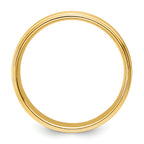 14k Yellow Gold 6mm Standard Weight Comfort Fit Brushed Satin/Polished Milgrain Grooved Edge Wedding Band