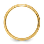 14k Yellow Gold 6mm Heavyweight Comfort Fit Brushed Satin Line Edge Wedding Band