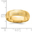 14k Yellow Gold 6mm Standard Weight Comfort Fit Brushed Satin Line Edge Wedding Band