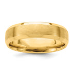 14k Yellow Gold 6mm Heavyweight Comfort Fit Brushed Satin with Polished Beveled Edge Wedding Band