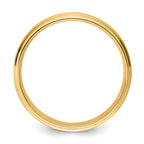 14k Yellow Gold 6mm Standard Weight Comfort Fit Brushed Satin/Polished Stepped Edge Wedding Band