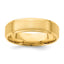 14k Yellow Gold 6mm Lightweight Comfort Fit Brushed Satin/Polished Stepped Edge Wedding Band