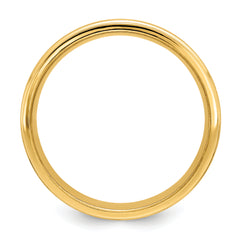 14k Yellow Gold 6mm Standard Weight Comfort Fit Brushed Satin with Center Line Fancy Wedding Band Size 10.5