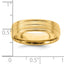 14k Yellow Gold 6mm Lightweight Comfort Fit Brushed Satin with Center Line Fancy Wedding Band