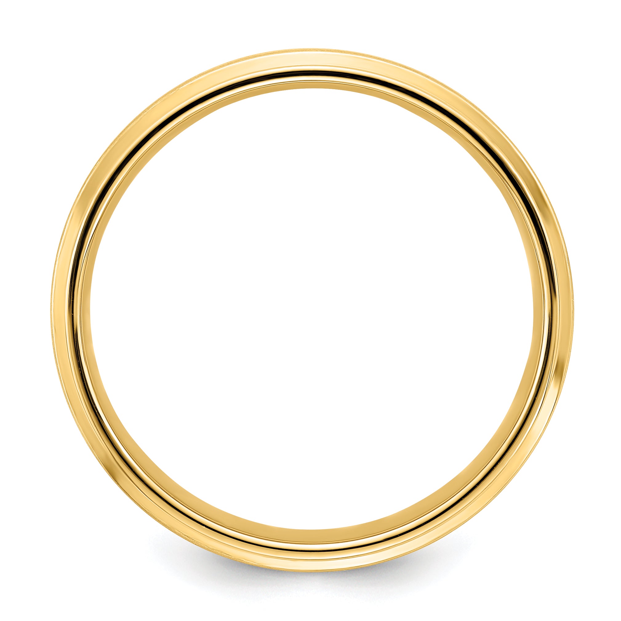 14k Yellow Gold 6mm Lightweight Comfort Fit Brushed Satin Fancy Wedding Band