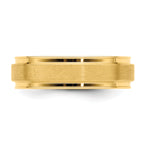14k Yellow Gold 6mm Heavyweight Comfort Fit Brushed Satin Fancy Wedding Band Size 13.5