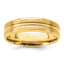 14k Yellow Gold 6mm Standard Weight Comfort Fit Brushed Satin with Center Groove Wedding Band