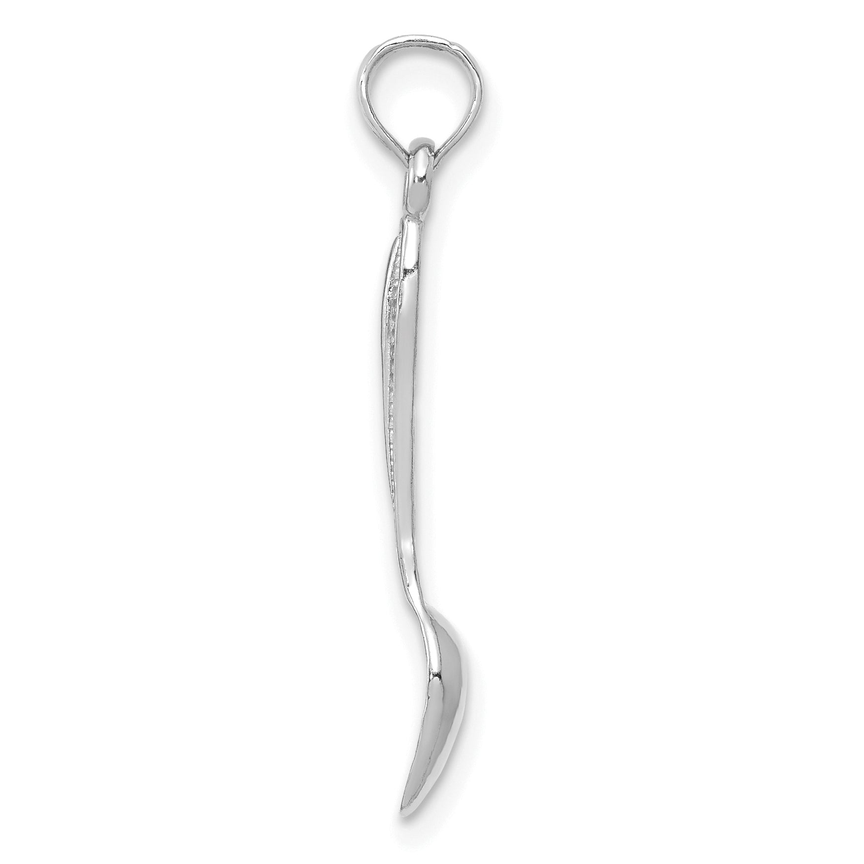 14K White Gold 3-D Table Spoon Pendant Secondary image