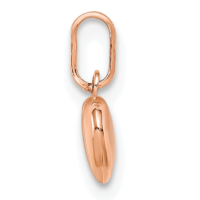 14K Rose Gold Polished 3-D Heart Charm Secondary image