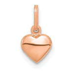 14K Rose Gold Polished 3-D Heart Charm