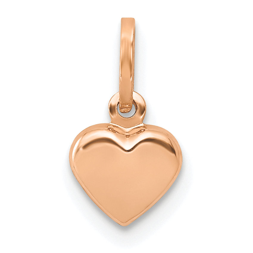 14K Rose Gold Polished 3-D Heart Charm Main image