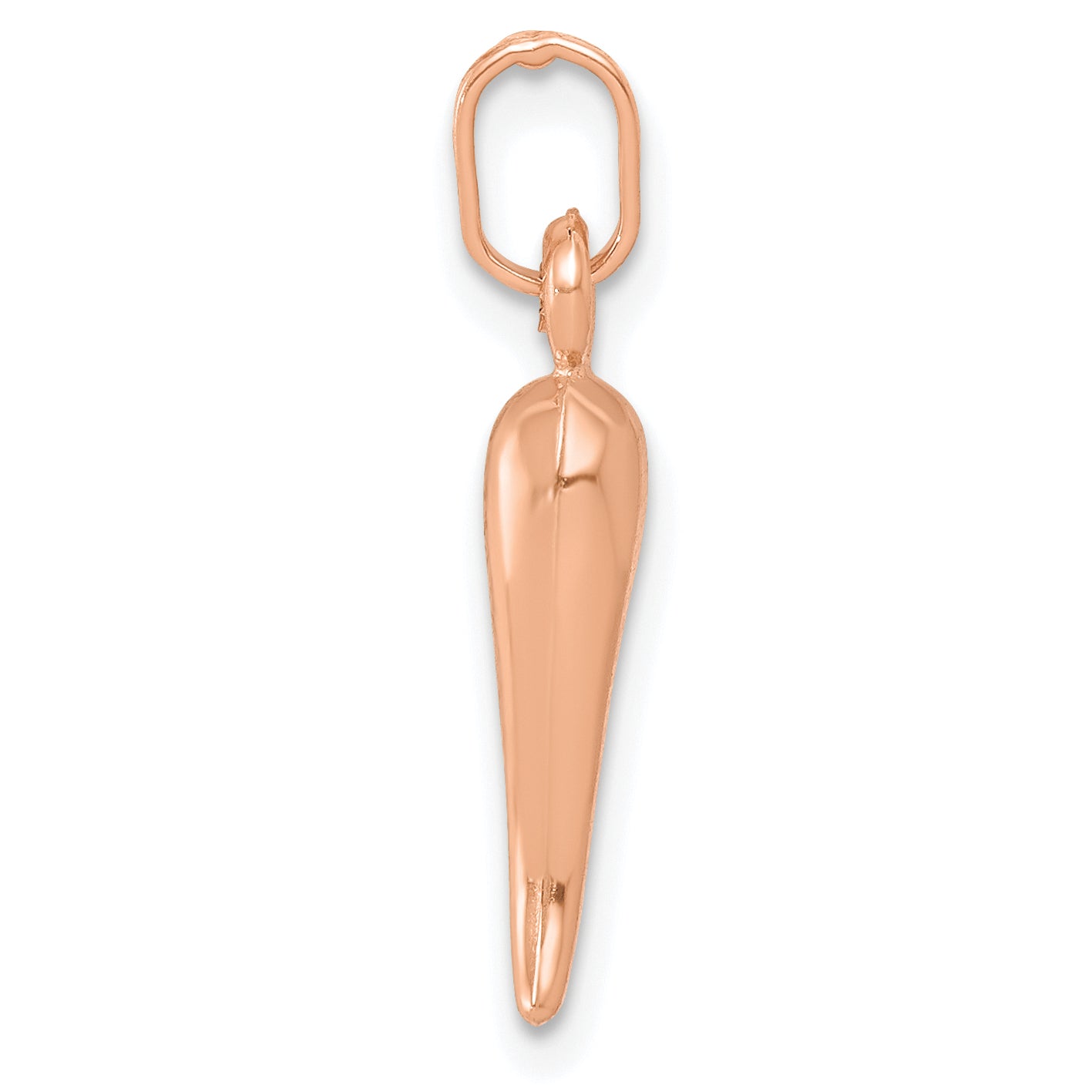 14k Rose Gold Hollow Italian Horn Charm Secondary image