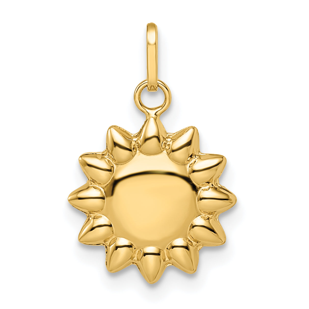 14k Polished Puffed Sun Pendant Main image