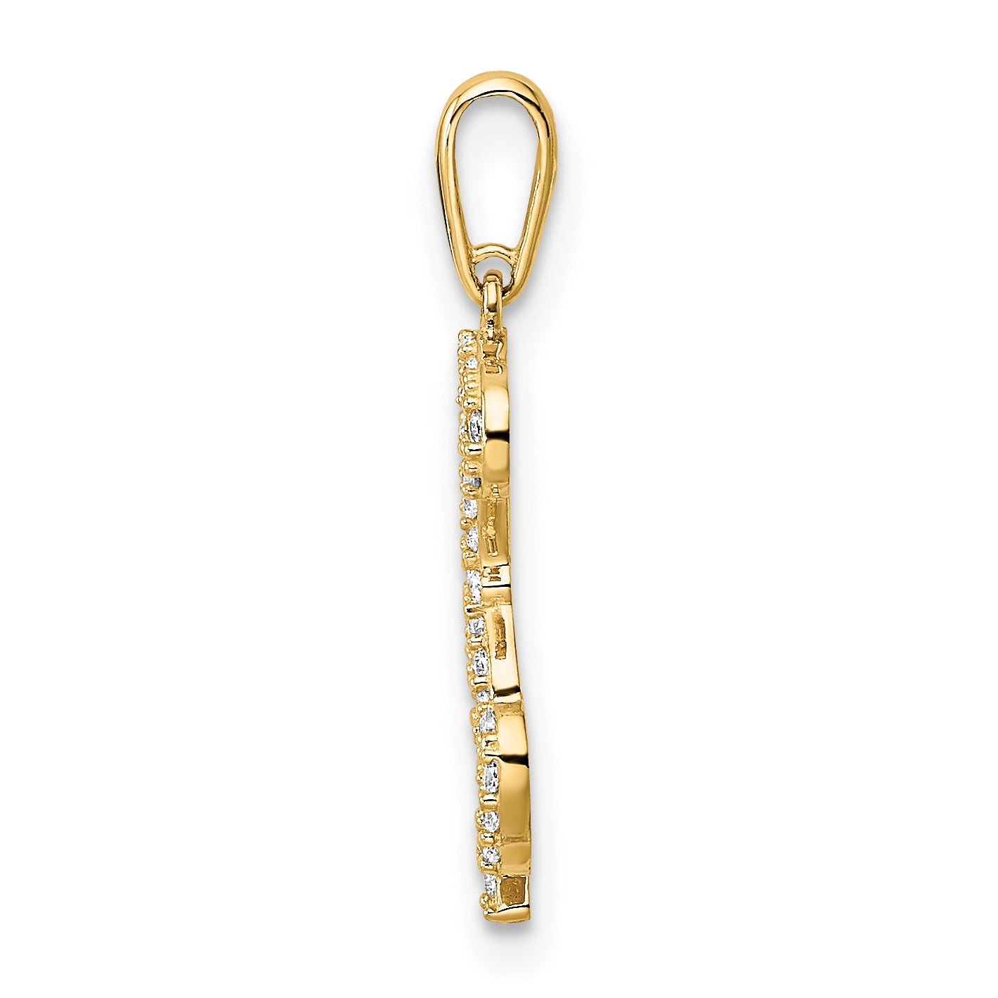 14K Polished CZ Puppy Sitting Outline Pendant Secondary image