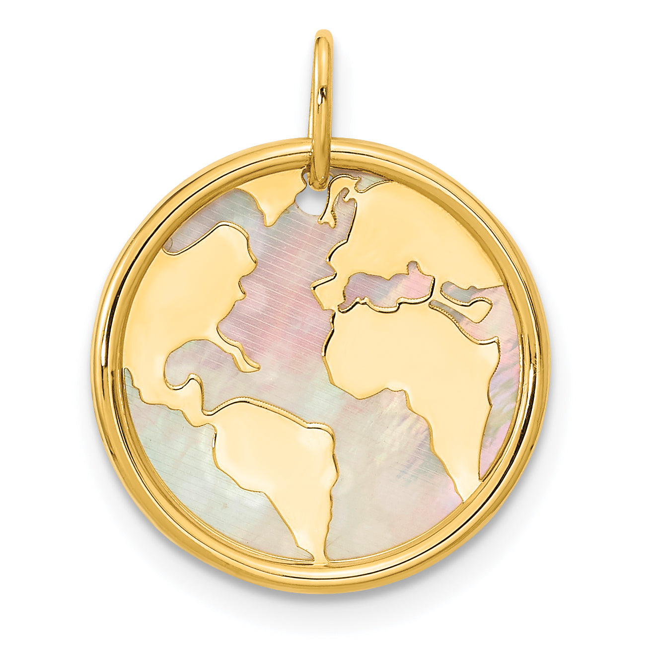 14K Polished Mother of Pearl Earth Pendant Main image