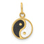 14K Polished Black/White Enamel Yin and Yang Pendant