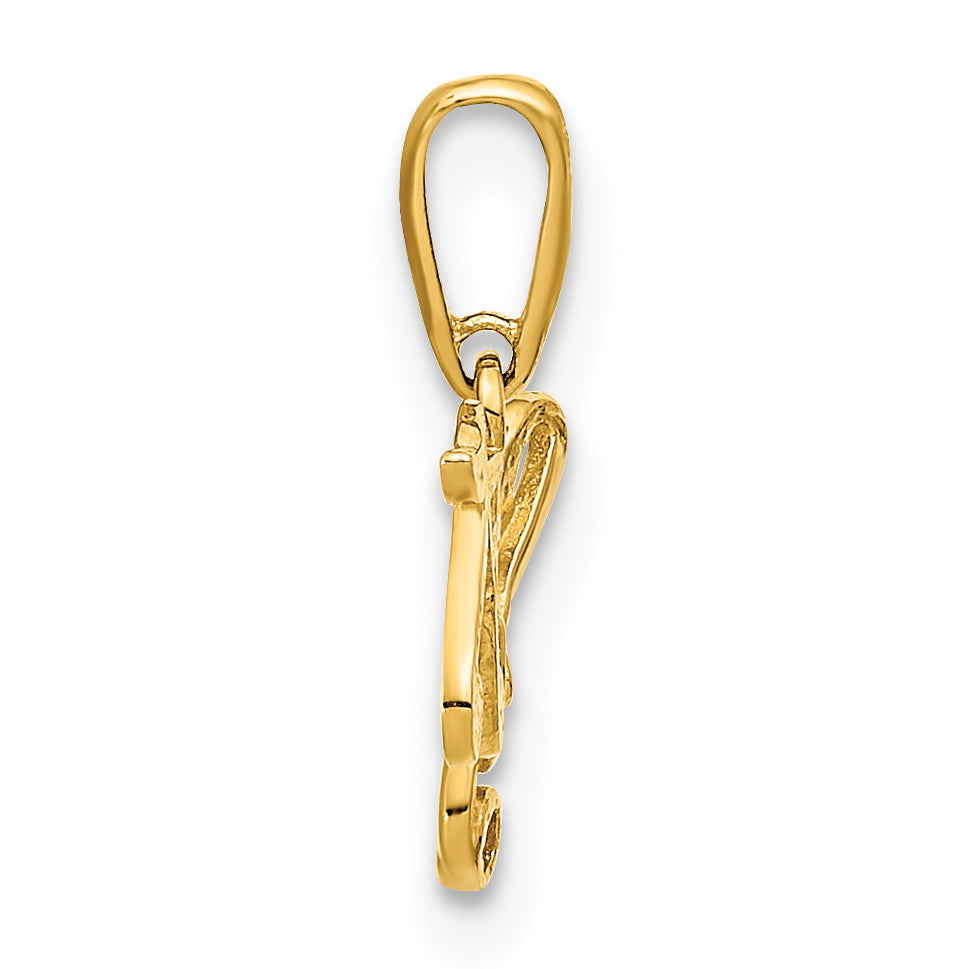 14K Polished Music Notes Pendant Secondary image
