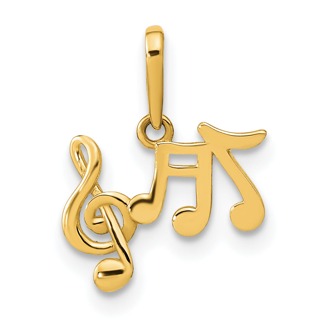 14K Polished Music Notes Pendant Main image