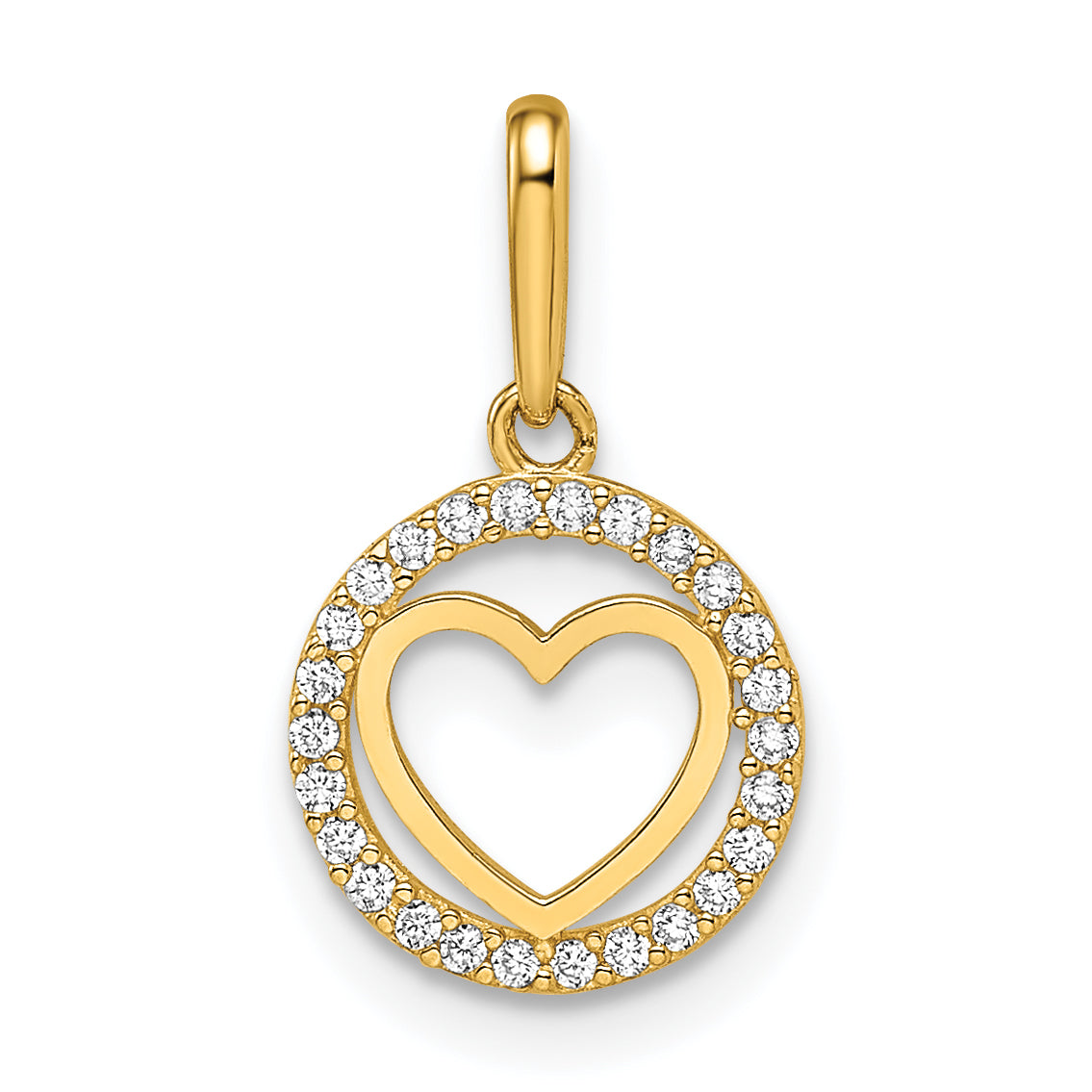 14k CZ Heart Pendant Main image