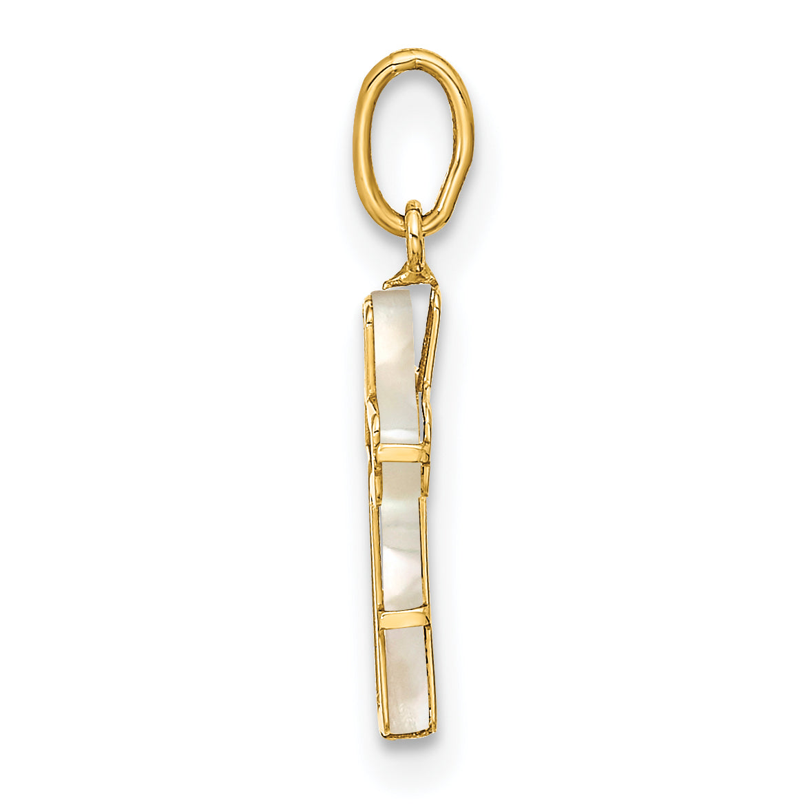 14K Polished Mother of Pearl Cross Pendant Secondary image
