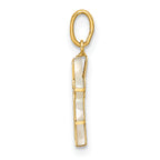 14K Polished Mother of Pearl Cross Pendant