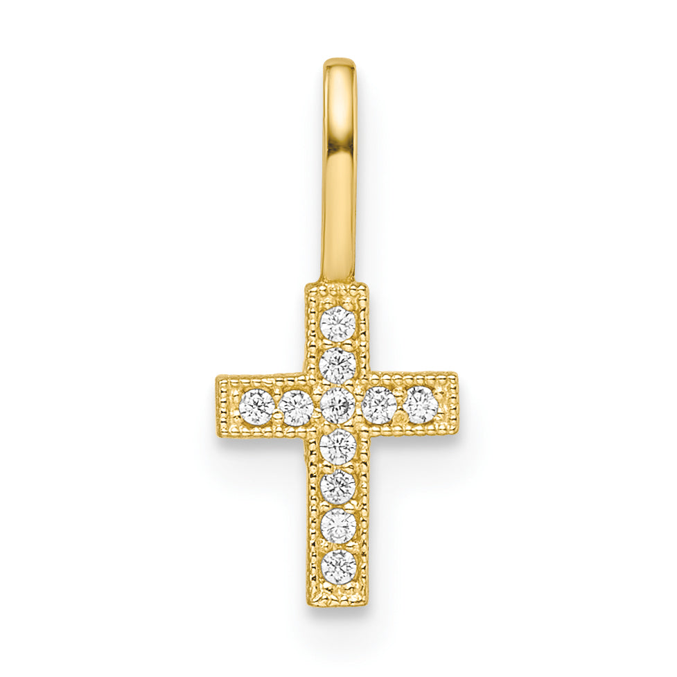 14k CZ Cross Pendant Main image