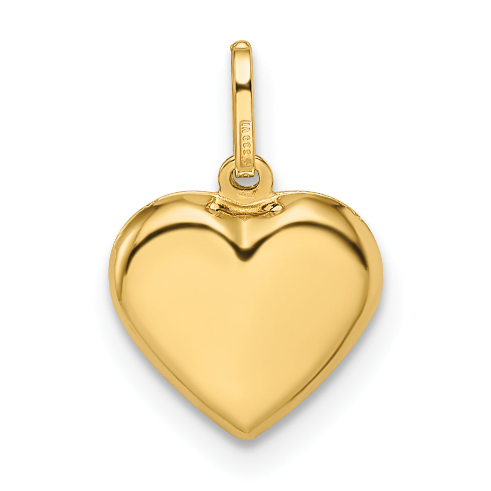 14k Polished Puffed Heart Pendant