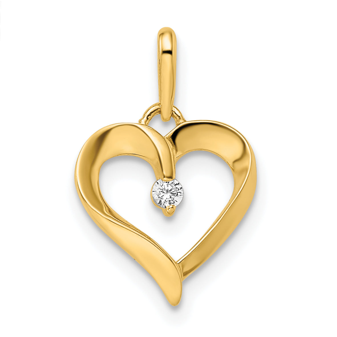 14k CZ Heart Pendant Main image