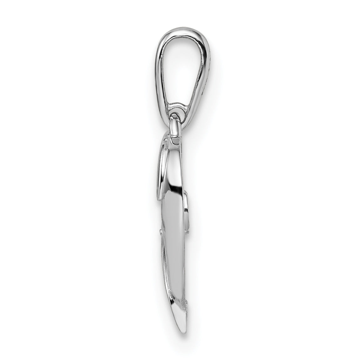 14k White Gold CZ Heart Pendant Secondary image