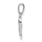 14k White Gold CZ Heart Pendant