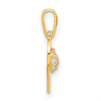 14K Two-tone Heart with CZ Pendant