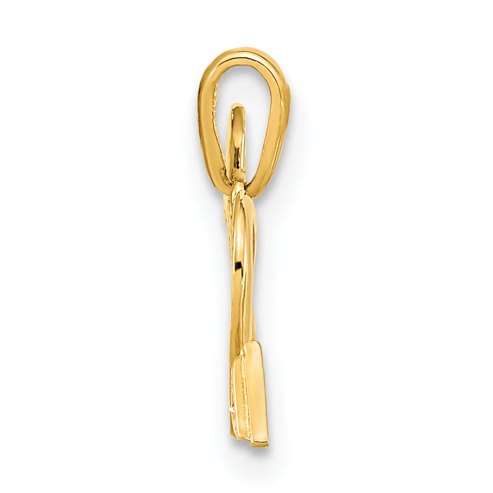 14K Polished Cut out Heart with Arrow CZ Pendant Secondary image
