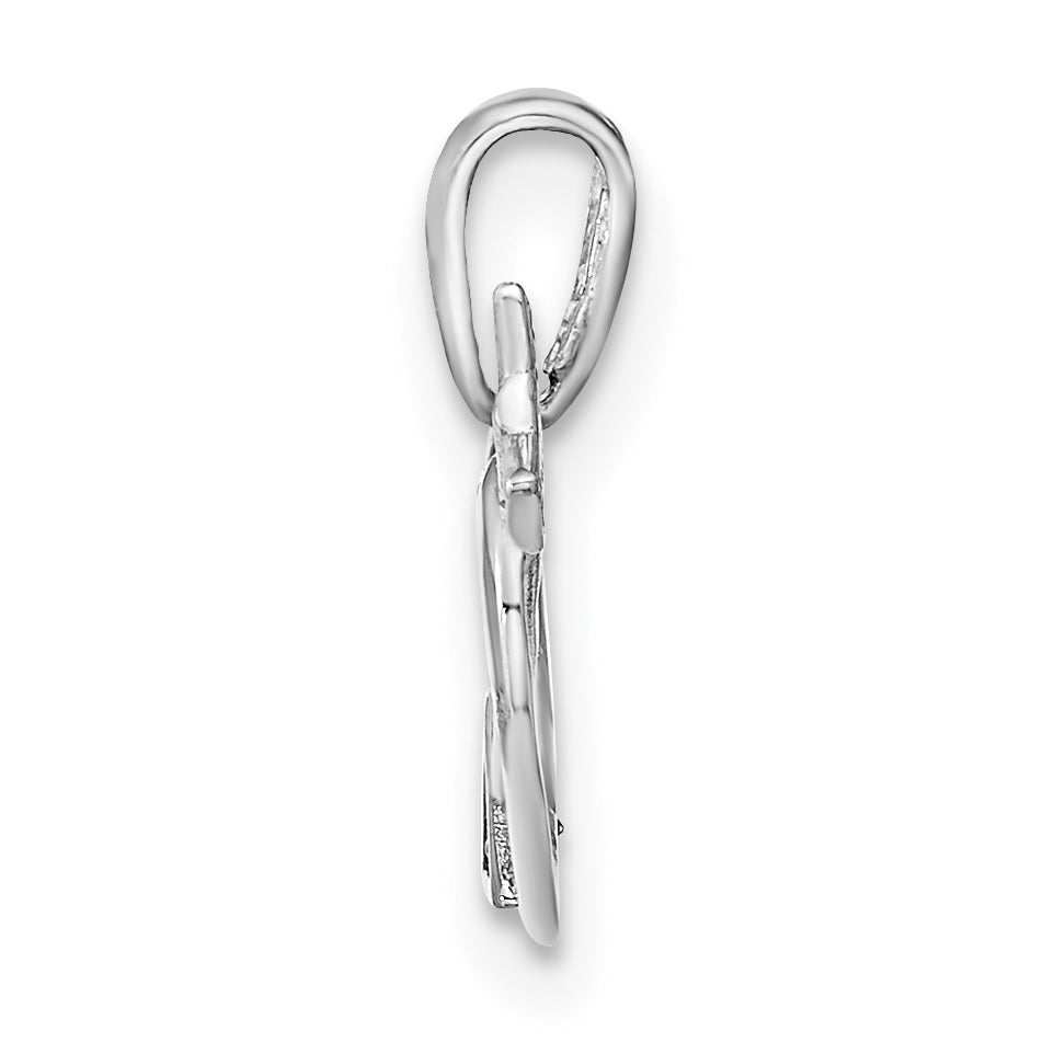 14K White Gold Cut-out Heart with Arrow CZ Pendant Secondary image