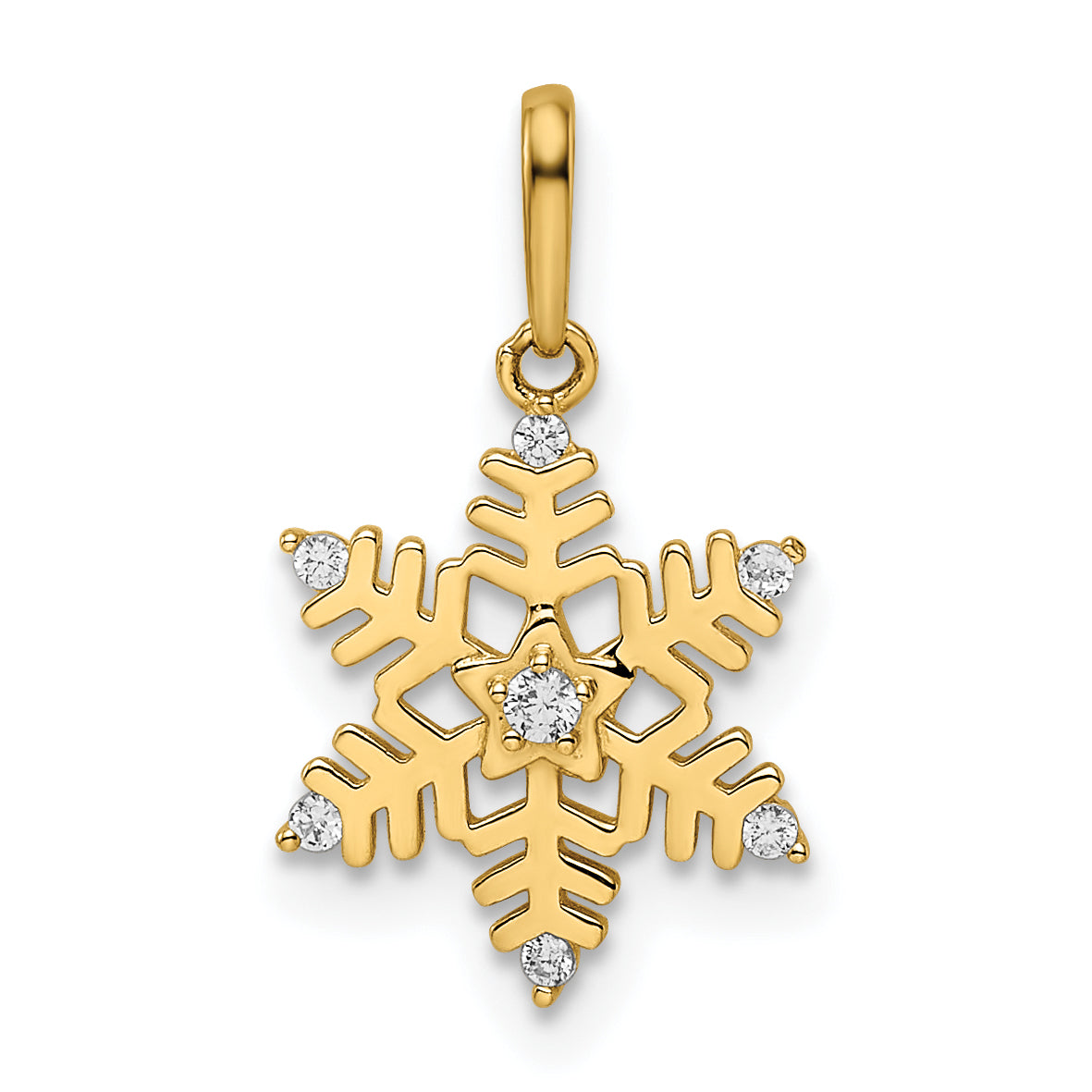 14k CZ Snowflake Pendant Main image