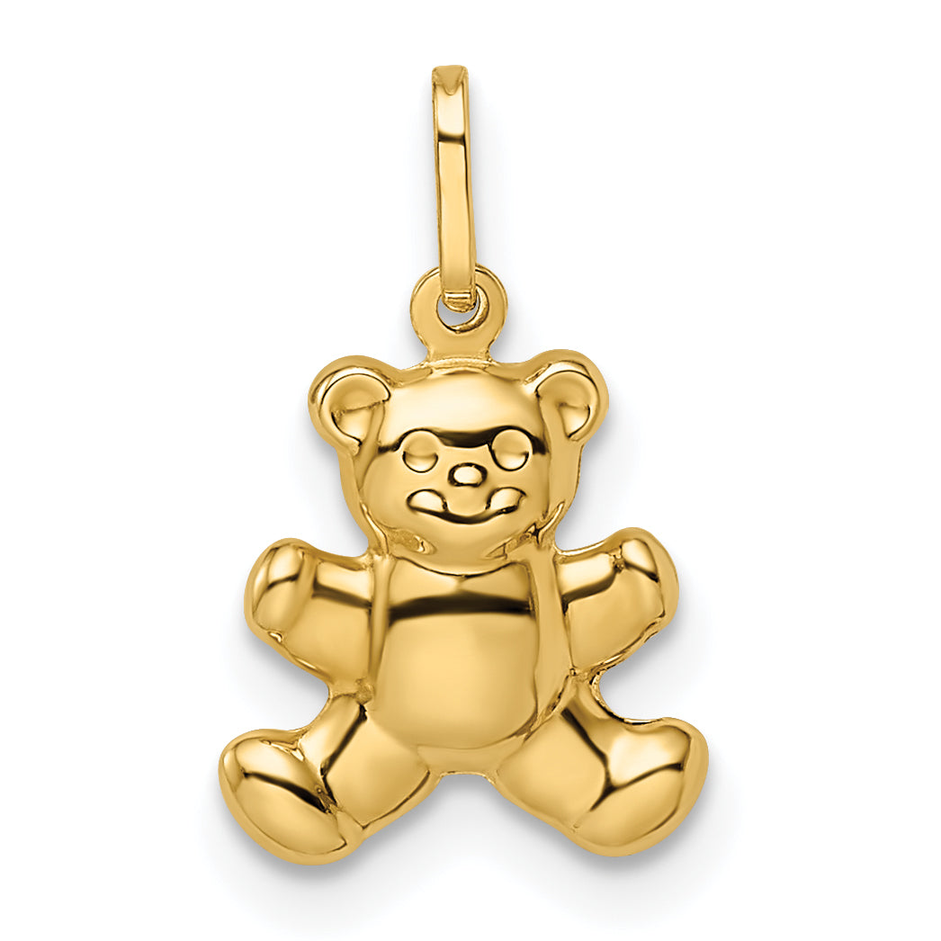 14k Polished Puffed Teddy Bear Pendant Main image